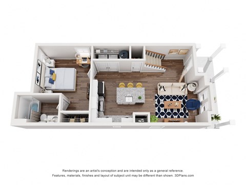 Floor plan for 3 beds, 3 baths, 1374 sqft